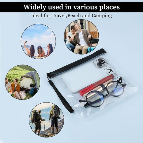 4 Pack TSA Approved Toiletry Bag, Clear Quart Size Toiletries Bags for Travel Carry On, Airport Airline Compliant Bag for Holiday Travel Essential...
