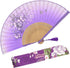 OMyTea® "Grassflowers 8.27"(21cm) Hand Held Folding Fans - With a Fabric Sleeve for Protection for Gifts - Chinese/Japanese Vintage Retro Style (P...
