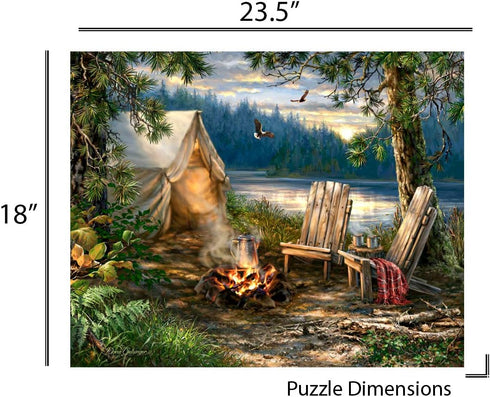 Springbok's 500 Piece Jigsaw Puzzle Evening at The Lake - Made in USA...