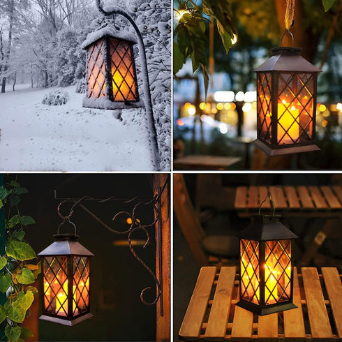 Solar Lantern Outdoor, Garden Hanging Lantern- PVC Waterproof 3 LED Flickering Flameless Candle Decorative Lights for Table,Outdoor,Party, 00-1, C...