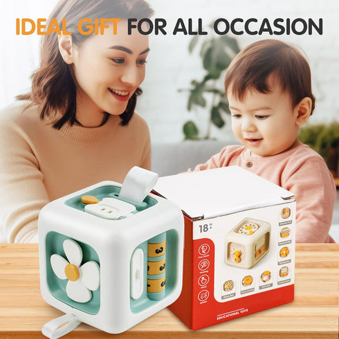 Montessori Toys for 1 Year Old, Activity Busy Cube Sensory Toys for Toddlers,1 Year Old Toy Travel Toys Educational Learning Toys Birthday Gift fo...