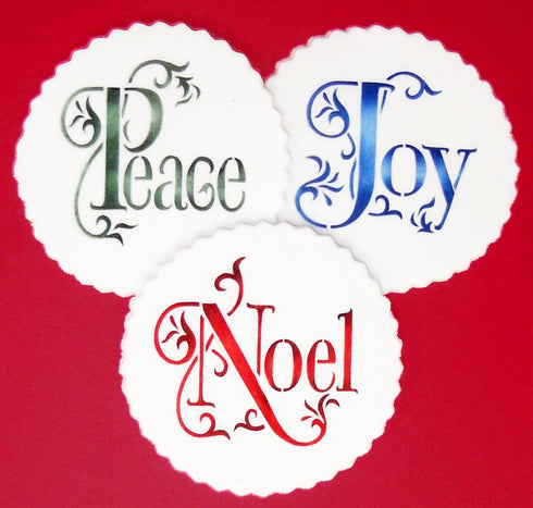 Joy, Noel and Peace Cookie Set by Designer Stencils...