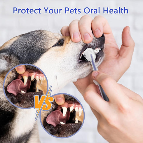 3PCS Cat Toothbrush Kit, Dog Toothbrush Kit, Pet Toothbrush Set for Cats and Dogs - Complete Oral Care with Soft Bristles - Ideal for Teeth Cleani...