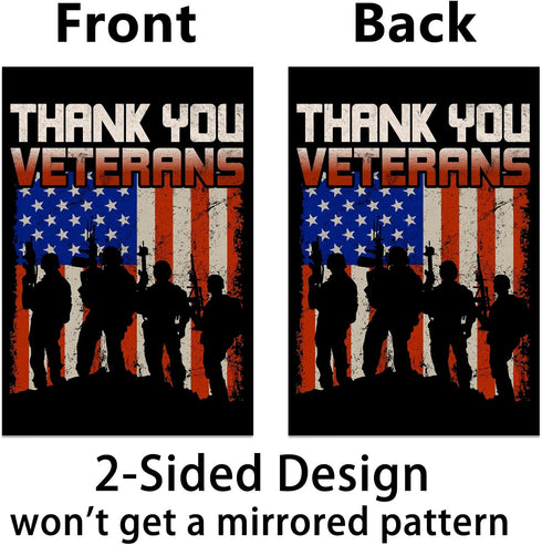 Nepnuser Thank You Veterans Garden Flag Honoring All Who Served Party Decoration American Patriotic Double Sided Yard Outdoor Decor...
