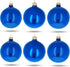 Set of 6 Glossy Blue Glass Ball Christmas Ornaments 3.25 Inches...