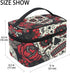 Travel Cosmetic Bag Toiletry Makeup Bag Pouch Case Organizer Storage for Women, Color Sugar Skull...