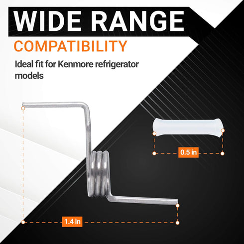 DA81-01345B & DA81-01346A Refrigerator French Door Spring and White Sleeves Pin Set Replacement by BlueStars - Exact Fit for Samsung Refrigerators Models RF267AFWP RF267HERS RF268ABBP RF268ABPN