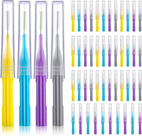 50 Pieces Braces Brush for Cleaner Interdental Brush Toothpick Dental Flossing Head Oral Hygiene Flosser Tooth Cleaning Tool...
