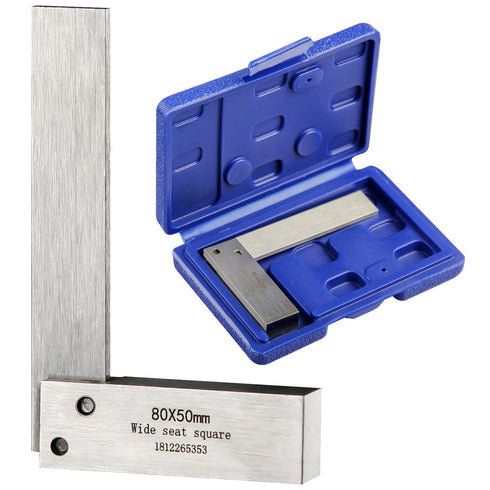 Machinist Square Precision Engineer Wide Seat Square 90 Right Angle Ground Hardened Steel Angle Ruler 3.2 x 2 Inch...