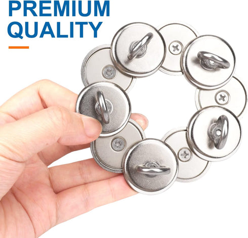 E BAVITE Magnetic Hooks, 100 LB?45KG? Heavy Duty Magnetic Hooks with Countersunk Hole Eyebolt, Perfect for Home, Kitchen, Workplace, Office and Ga...