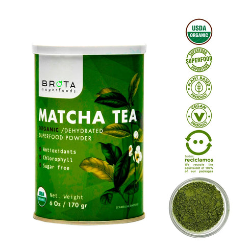 BROTA SUPERFOODS Organic Matcha Powder - Premium Grade - Green Tea - Energy Booster - Ideal for Lattes and Smoothies - Enhance Concentration and V...