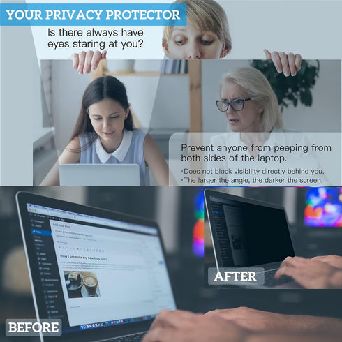 FILMEXT Laptop Privacy Screen 15.6 inch Privacy Screen Filter for Laptop 15.6" Asus/15.6" Acer/15.6HP/Dell/Toshiba 16:9, Anti-Spy,Anti-Glare Anti ...