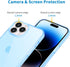 JJGoo Compatible with iPhone 14 Pro Case, Clear Soft Shockproof Protective Slim Thin Bumper Cover Transparent Phone Case, Translucent Blue...