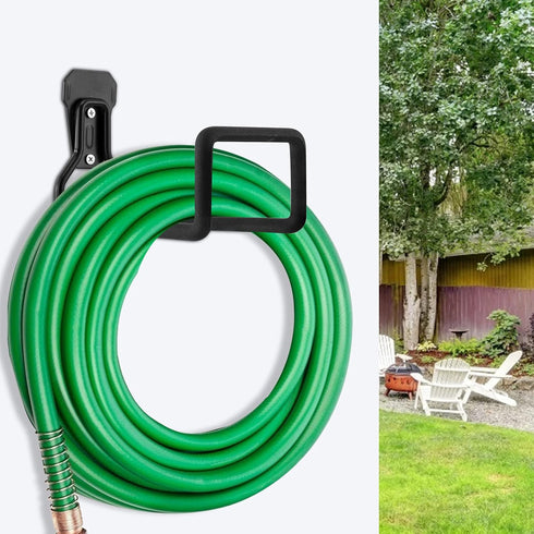 Hose Holder- Heavy Duty Metal Hanger Wall Mount, Hook for Garden Hose/ Expandable/ Hose Reel / Water / Pocket / Flexable / Magic Hose (Black)...
