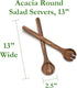 Lipper International Acacia Round Salad Servers, 13" Long, One Pair...