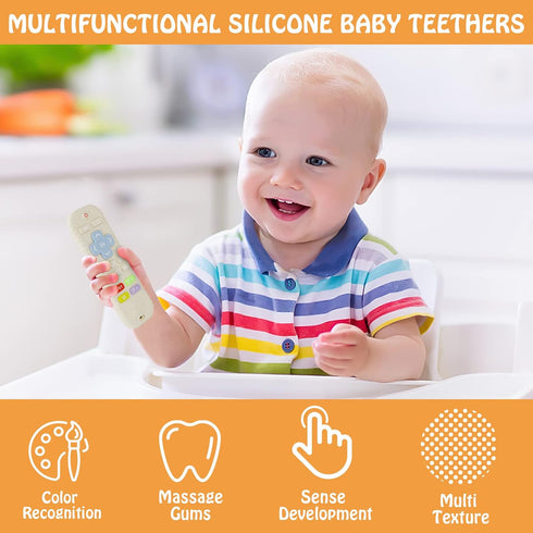 Teething Toys(2 Pack), Tinabless Baby Teether Toy Chew Toy for Babies 3-24 Months TV Remote Control Shape Teething Relief Baby Toys for Infants...