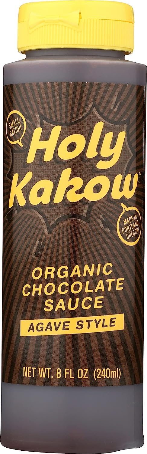 Holy Kakow Organic Chocolate Sauce - Chocolate Syrup, Organic, Sugar Free, Sweetened with Agave, Real Food Ingredients, Specific Flavor - 8oz, 1-P...