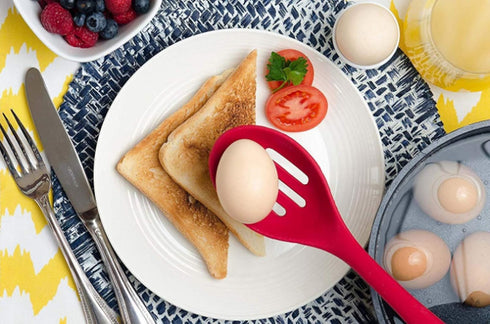 Silicone Nonstick Slotted Spoons Set 2,High Heat Resistant, Hygienic Design Cooking Baking Spoons Set for Cooking Stirring, Mixing and Serving,Red...