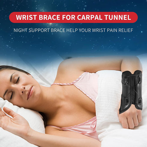 Adjustable Knob Wrist Brace for Carpal Tunnel Night Support 2023 NEW UPGRADE Wrist Support Brace with Metal Splint - Hand Brace for Pain Relief, I...