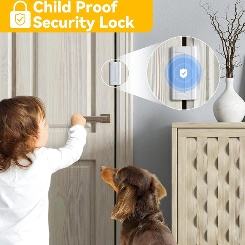 Home Security Door Lock Withstand 800 lbs for Inward Swinging Door,Door Reinforcement Lock with 8 Screws to Prevent Unauthorized Entry, Child Proo...
