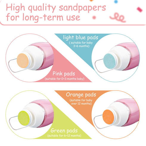 24 Pieces Baby Nail File Pads Nail Trimmer Replacement Pads Electric Baby Nail Grinding Heads for Standard Electric Kid Nail Trimmer Suits to Newb...