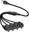4 Outlet Power Cord, NEMA 5-15P to 5-15R 3 Prong 1 to 4 Y Splitter US AC Male and Female Power Cable SJT 16AWG Outlet Saver, 4 Way Extension Cord ...