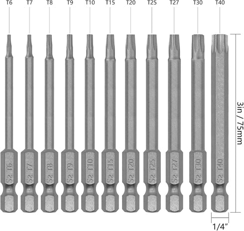 Torx Head Screwdriver Bit Set, 11 PCS Magnetic Torx Bit Set, 3 inch Security Torx Bit Set, S2 Steel Star Screwdriver Kit Tools for Shark Vacuum...