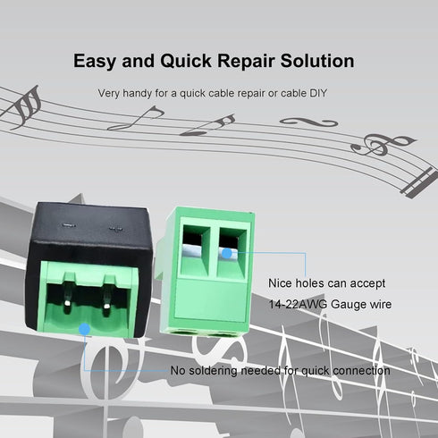 1/4 Jack, 4Pcs Solderless 1/4 Inch Audio Jack TS Male Mono Quarter Inch 6.3mm Phone Plug 1/4" Plugs Connector for Speaker Cables, Guitar Cables, M...
