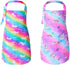 PASHOP 2 Pack Kids Apron Rainbow Unicorn Aprons With Pockets for Girls Boys Toddler Apron for Painting Cooking Baking...