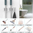 Mop Broom Holder Wall Mounted SUS304 Stainless Steel, Mop Broom Organizer with 2 Installation Methods (No Drilling&Screw Drilling Installation 2 I...