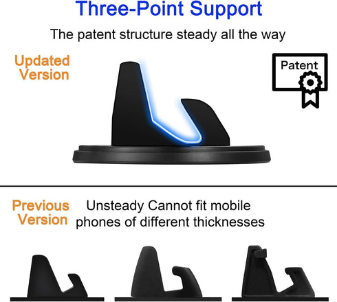 Dashboard Phone Holder for Car, Car Phone Mount,Vertical Horizontal 360°Rotate Cell Phone Holder,Compatible with iPhone12/11Pro Max/Xs/X/Xr/8/7,Sa...