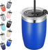 VEGOND Stainless Steel 12 oz Tumblers bulk Vacuum Insulated Double Wall Travel Tumbler with Lid and Straw Reusable Tumbler, Royal Blue 1 Pack...