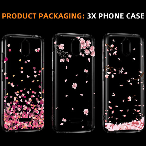 3 Pack for Hot Pepper Serrano 3 A95B Case Clear,Transparent Shockproof Protective Phone Cases Slim Thin Cute Pink Cover for Hot Pepper Serrano 3 A...