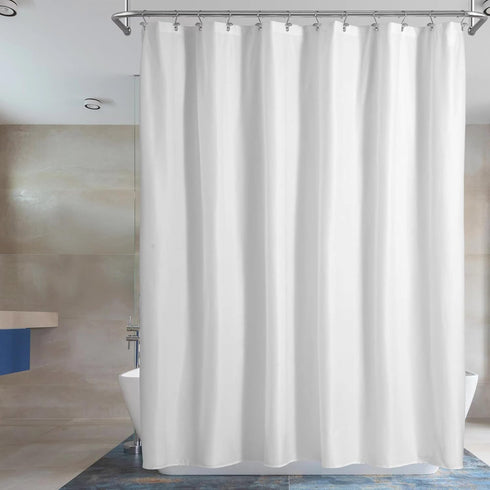 Barossa Design Waterproof Fabric Shower Curtain or Liner Microfiber - Soft Cloth & Hotel Quality, Machine Washable White Shower Curtain Liner for ...