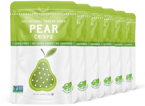 Nature’s Turn Freeze-Dried Pear Crisps – Healthy, Gluten-Free, Crispy & Delicious, Plant-Based Snack, Ideal for Cereal, Smoothies, School Lunches,...