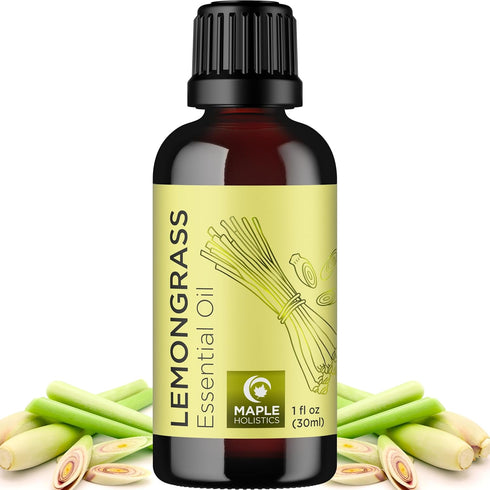 Pure Refreshing Lemongrass Essential Oil - Aromatherapy Lemongrass Oil for Hair Nails and Skin plus Potent Natural Aromatic Essential Oil for Diff...