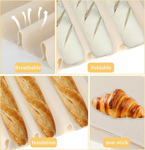 2PCS Proofing Cloth for Bread Baking 14x18 Inches Linen Cloth Reusable Bread Proofing Cloth Thick Baking Bread Cloth for Dough, Baguettes, Loaves,...