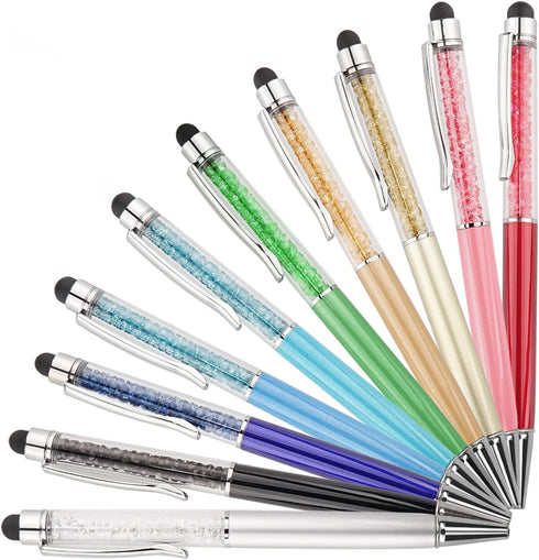 Bling Ballpoint Pens Crystal Diamond Pen Capacitive Touch Screen Stylus with Replacement Refills Rubber Tips for iPhone iPad Kindle Touchscreen De...