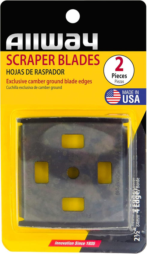 ALLWAY 42B 4-Edge Scraper Blade for Wood and Painting Applications, 2-1/2", 2 Pack...
