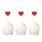 Ercadio Glitter Heart Cupcake Toppers Picks for Sweet Love Theme Wedding Engagement Bridal Shower Party Cake Decors 40 Pack Red...