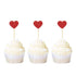 Ercadio Glitter Heart Cupcake Toppers Picks for Sweet Love Theme Wedding Engagement Bridal Shower Party Cake Decors 40 Pack Red...
