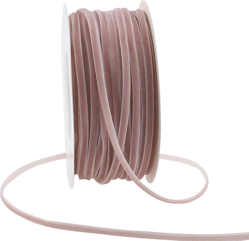 1/8 Inch Velvet Ribbon Thin Dusty Rose Velvet Ribbon Vintage Velvet Ribbon Narrow Ribbon for Wedding Invitations, Gift Wrapping, and Party Favour ...