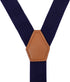 Men's Suspenders and Bow Tie Set Adjustable with Round Metal Clips 48" Navy Blue...