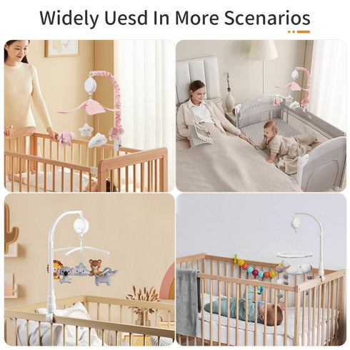 FEISIKE Crib Mobile Motor, Baby Music Box Spinner with 3 Modes?Spin Only, Music Only, Spin & Music 0-100 Volume Control,35 Lullabies,Portable Soun...