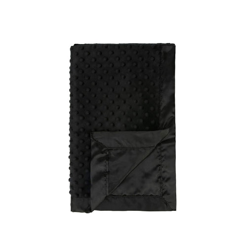 Pro Goleem Baby Soft Minky Dot Blanket with Satin Backing Baby Gifts for Boys and Girls (Black, 30’’ x 40’’)...