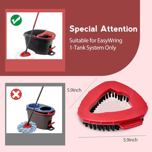 2PCS Spin Mop Scrub Brush Head Compatible with EasyWring 1 Tank System, Floor Scrubber Mop Replace Head, Hard Bristle Cleaning Brush for Bathroom,...