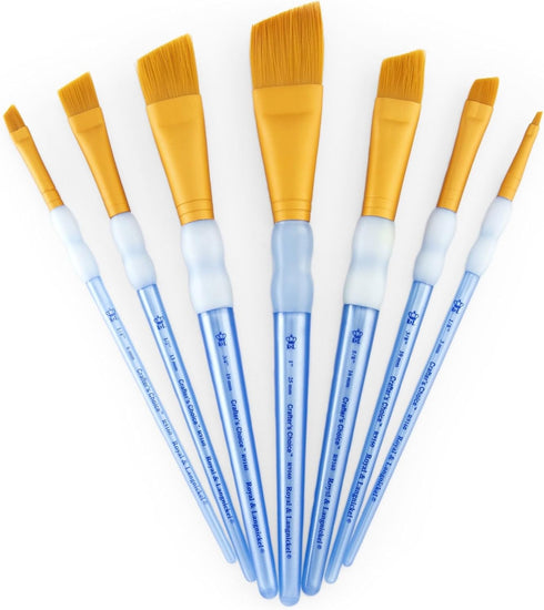 Royal and Langnickel RCC 304 Crafter's Choice Angular Taklon Variety Brush Set - Gold (Pack of 7)...