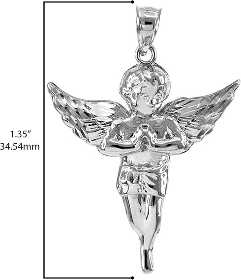 Religious Jewelry .925 Sterling Silver Angel Charm Pendant - Pendant Only...