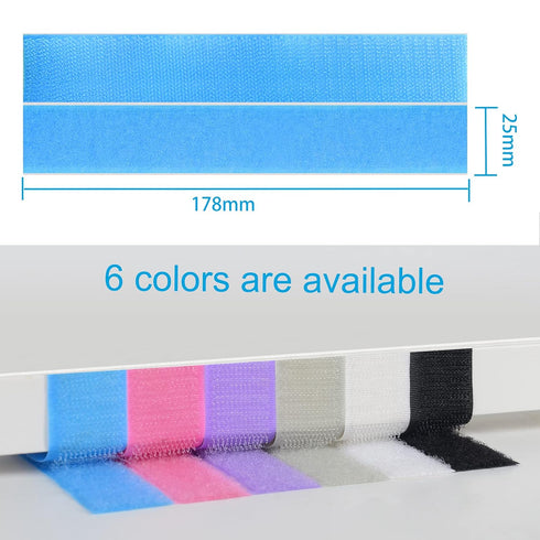 Industrial Strength Hook Loop Tape - Melsan 1x7 Inch 12 Pairs Heavy Duty Hook and Loop Strips with Adhesive for Classroom DIY, Home, Office Use| B...
