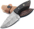 Hunting Knife with Leather Sheath 6-inches Full-tang Fixed Blade Tactical Handmade Damascus Knife, Ideal for Skinning, Outdoor Camping, Hiking, Hu...